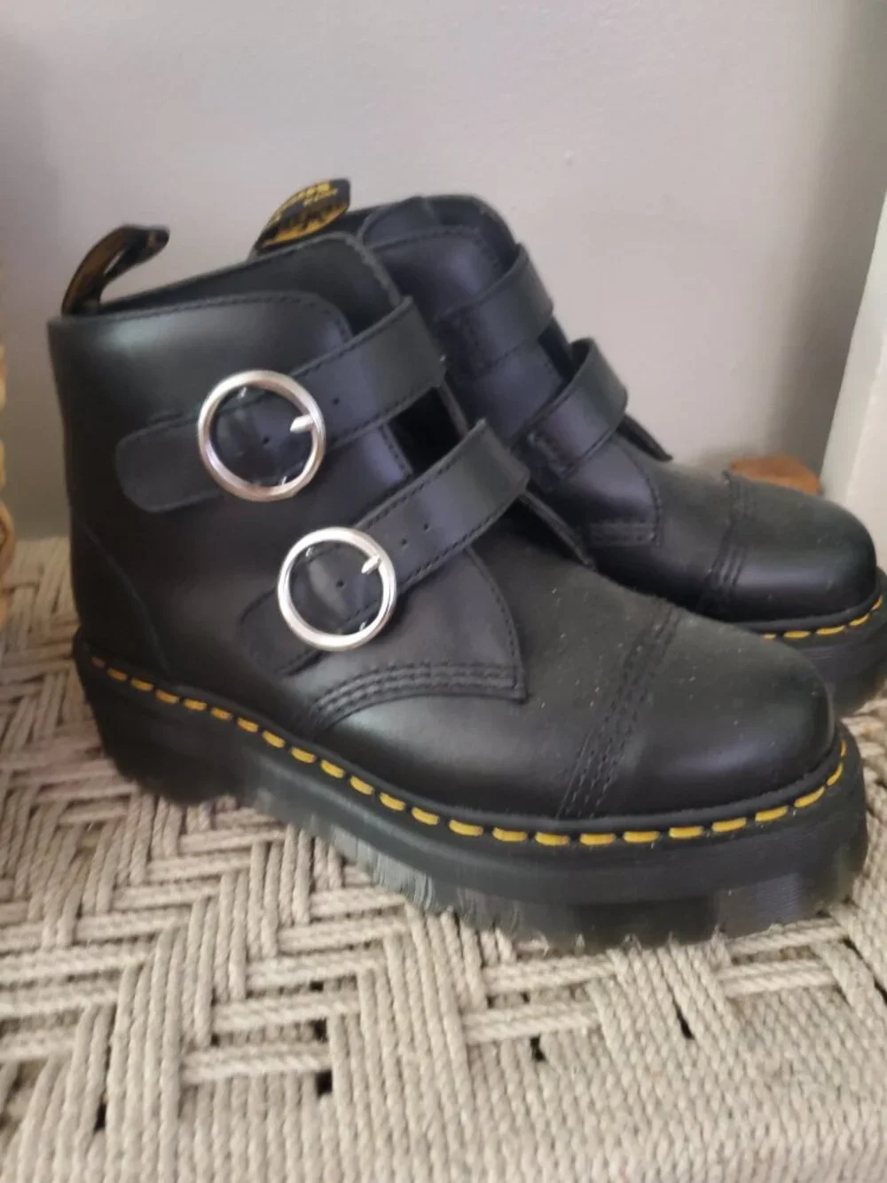 Dr. Martens Women's Devon Circle Leather Platform Boots